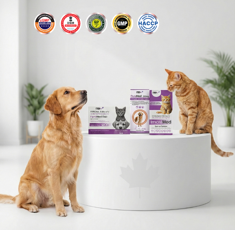 Veterinarian with dog